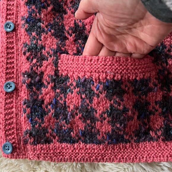 Vintage South Wool  Heavy Hand Knit Front button Sweater Cardigan Woman's Medium - Picture 8 of 11